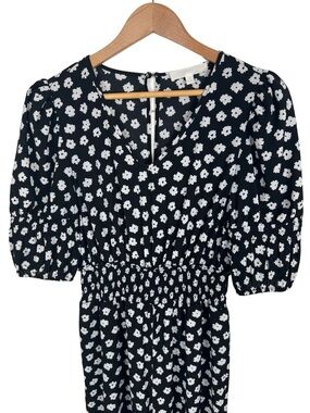 Adyson Parker Floral Wide Leg Romper Womens Medium Black White